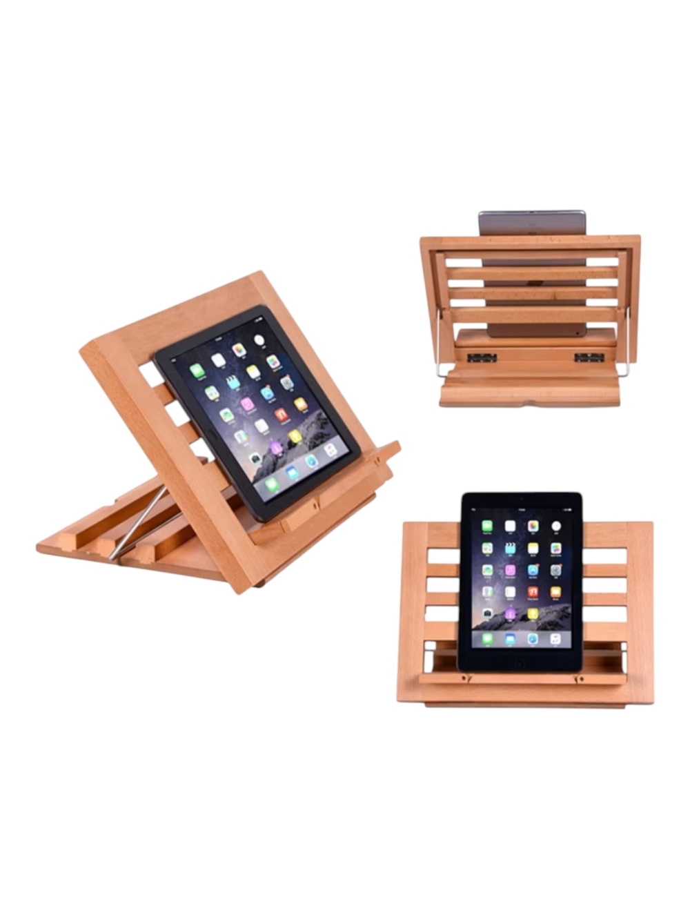 Napa Beechwood Tabletop Art Easel / Folding Cookbook Holder & Tablet Stand